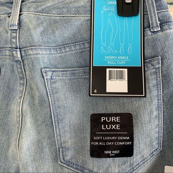 Sz4 Nine West Gramercy Skinny Ankle Cuff NWT Jeans - Picture 7 of 7